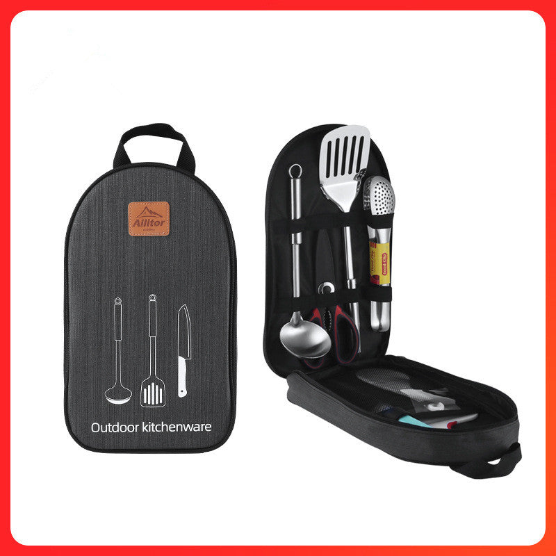 Outdoor Picnic Bag with BBQ Cooking Set – Portable Camping Storage Kit