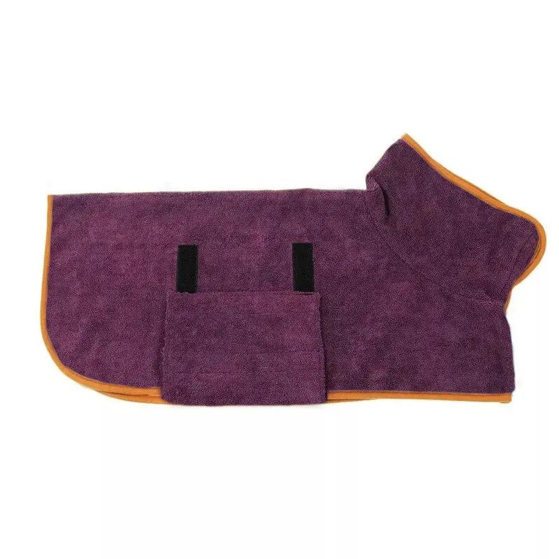 Fast-Drying Pet Bathrobe Towel – Ultra Absorbent Dog & Cat Drying Robe