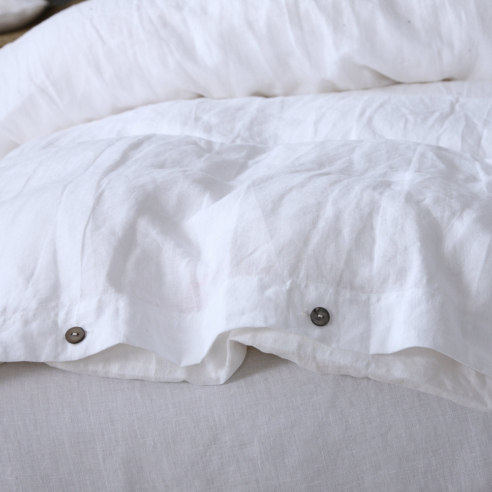 Pure Linen Duvet Cover & Pillowcase Set – 3-Piece Breathable Bedding Set