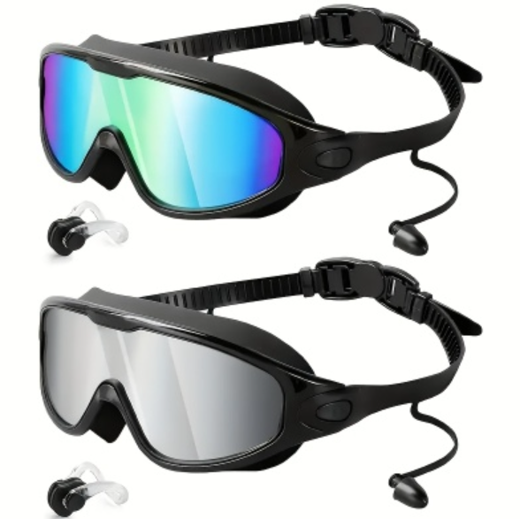 Large Waterproof Anti-Fog Goggles – UV Protection Swimming & Sports Eyewear