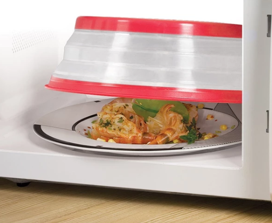Collapsible High-Temperature Microwave Splash Cover