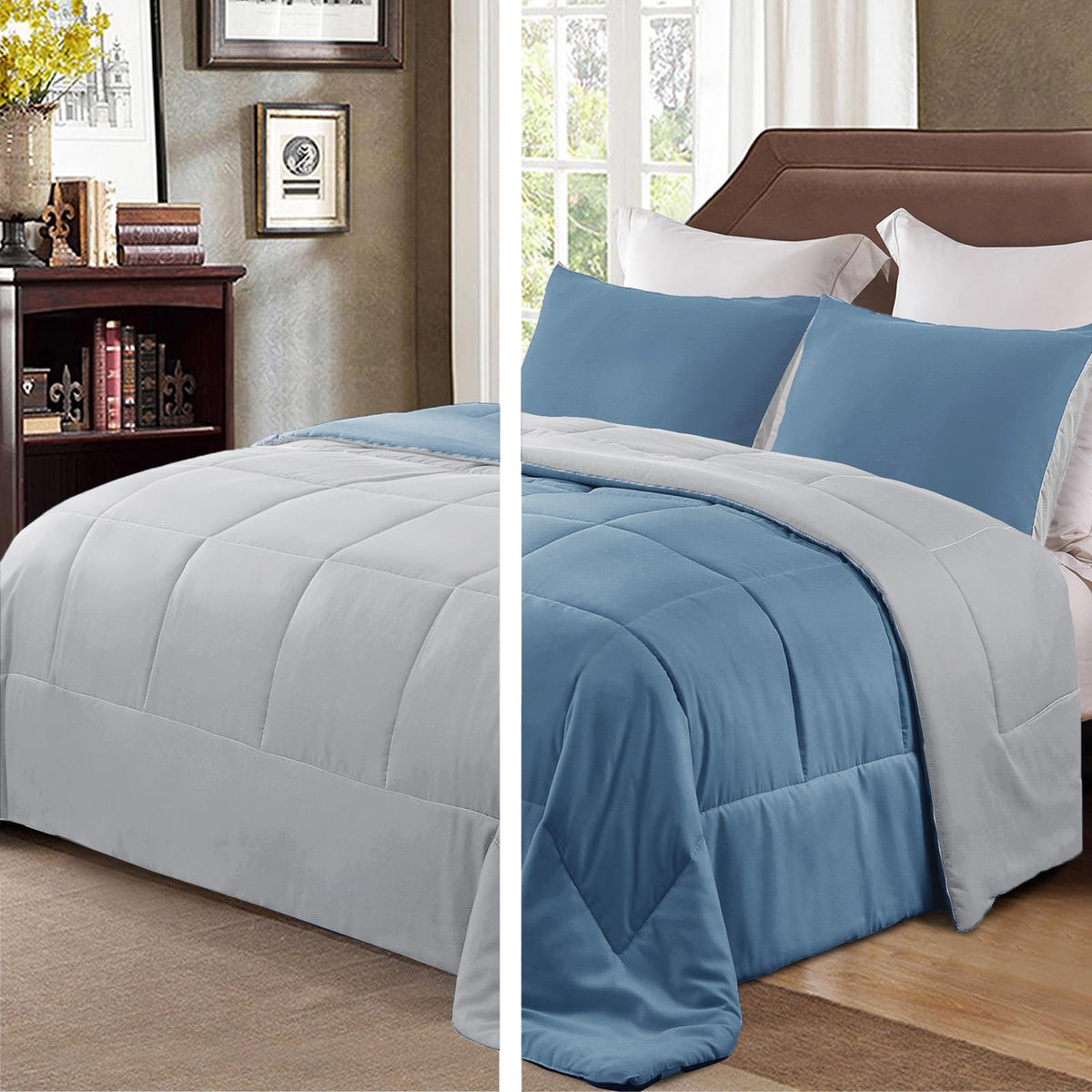 King Size Comforter Set – Lightweight Reversible 3-Piece All-Season Bedding