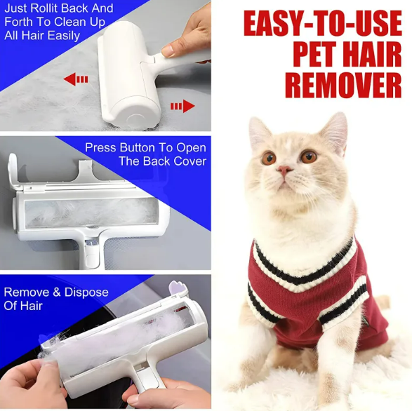 Reusable Pet Hair Remover Roller – Lint-Free Fur Picker for Furniture, Clothes & Carpet