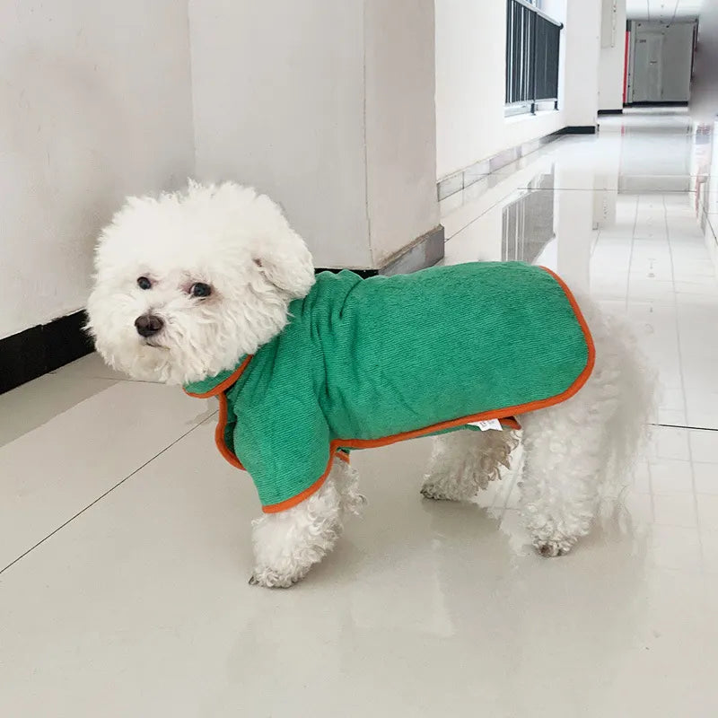 Fast-Drying Pet Bathrobe Towel – Ultra Absorbent Dog & Cat Drying Robe