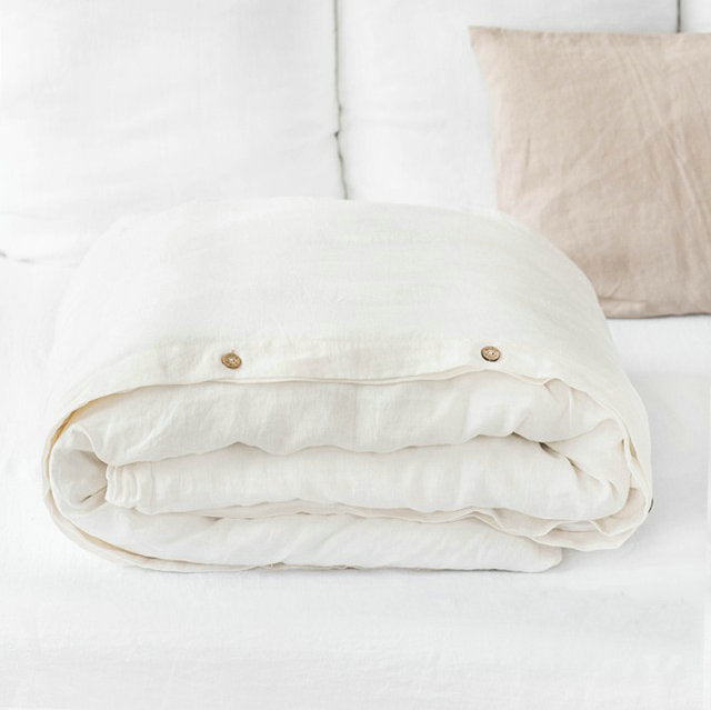 Pure Linen Duvet Cover & Pillowcase Set – 3-Piece Breathable Bedding Set