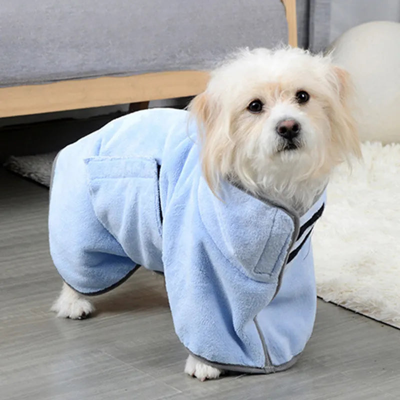 Fast-Drying Pet Bathrobe Towel – Ultra Absorbent Dog & Cat Drying Robe