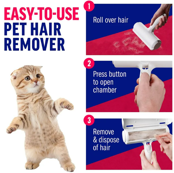 Reusable Pet Hair Remover Roller – Lint-Free Fur Picker for Furniture, Clothes & Carpet