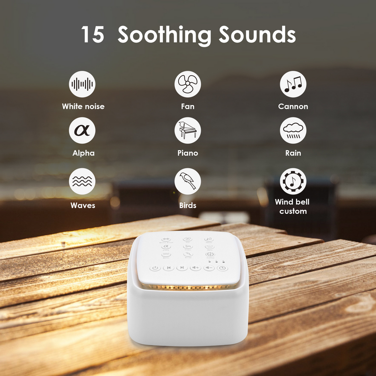Rechargeable White Noise Machine – Portable Sleep Sound Machine with Timer & USB-C