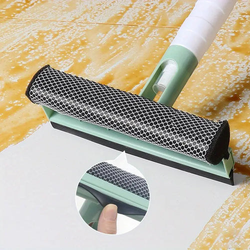3-in-1 Window Glass Cleaner with Spray Bottle – Double-Sided Sponge & Squeegee