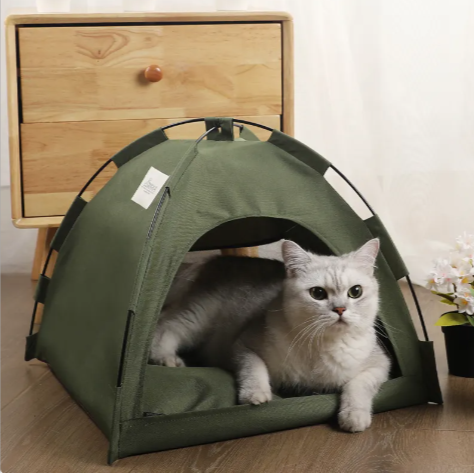 Portable Pet Tent with Cooling Mat – Foldable Indoor & Outdoor Dog and Cat Bed