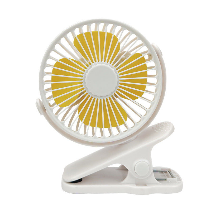 USB Mini Clip Fan – Silent Rechargeable Portable Desktop Fan for Dorms
