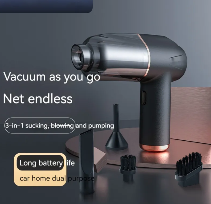 Portable Mini Car Vacuum Cleaner – Wireless Handheld with Powerful Suction & Attachments