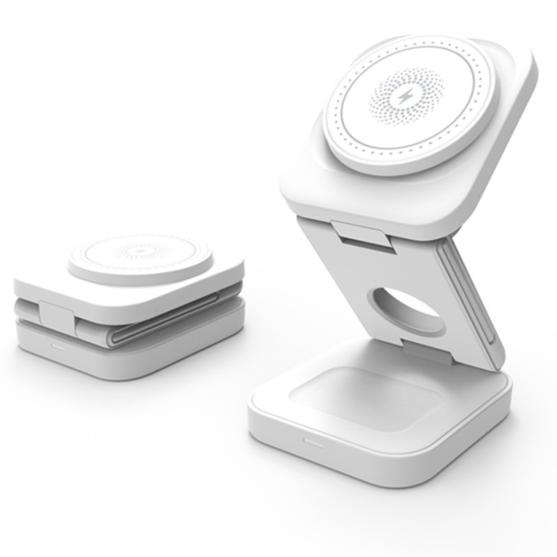 3-in-1 Foldable Magnetic Wireless Charger – 30W for iPhone, Apple Watch & AirPods