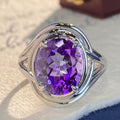 Amethyst Fashion Ring – Women's Purple Crystal Statement Jewellery Ring