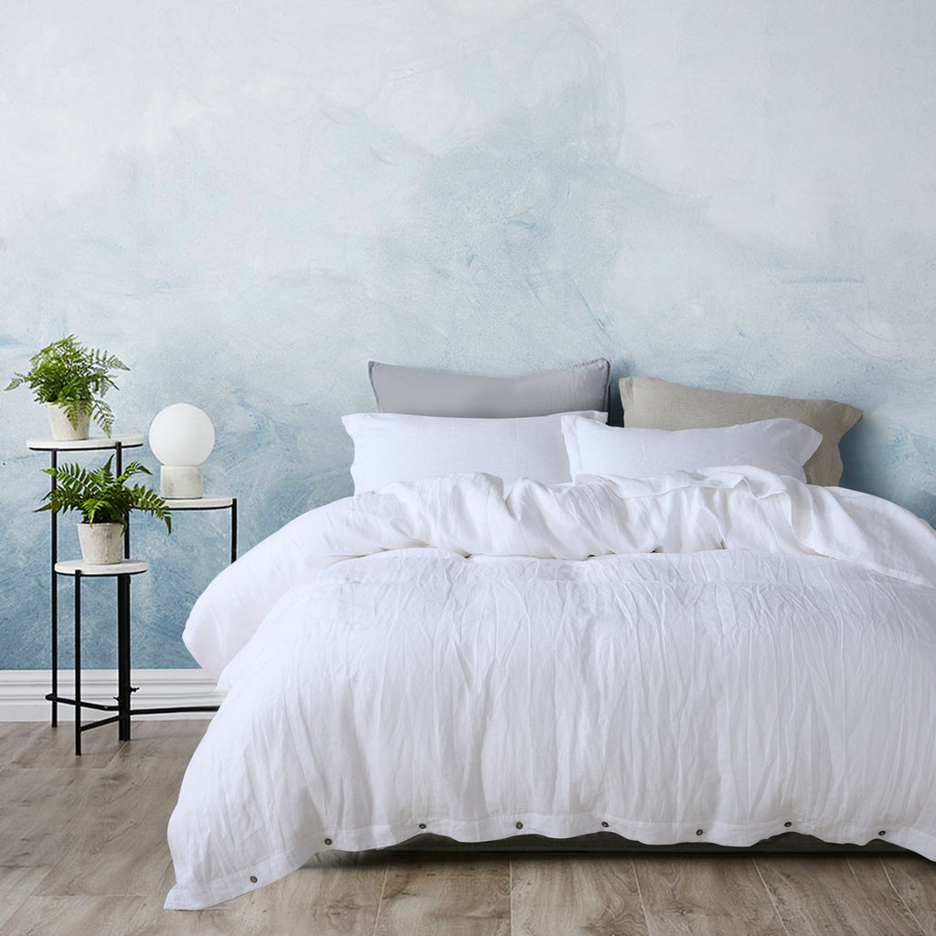 Pure Linen Duvet Cover & Pillowcase Set – 3-Piece Breathable Bedding Set